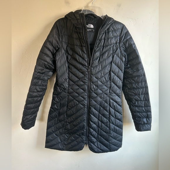 ▶️ The North Face TNF 700 Down Puffer coat Women’s Small black jacket hooded - Picture 14 of 16